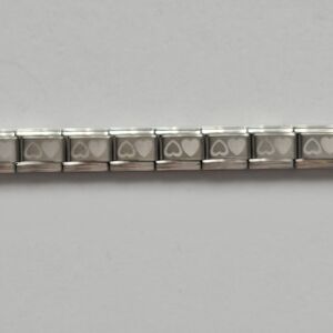Silver Double Heart Lazer Charm Bracelet